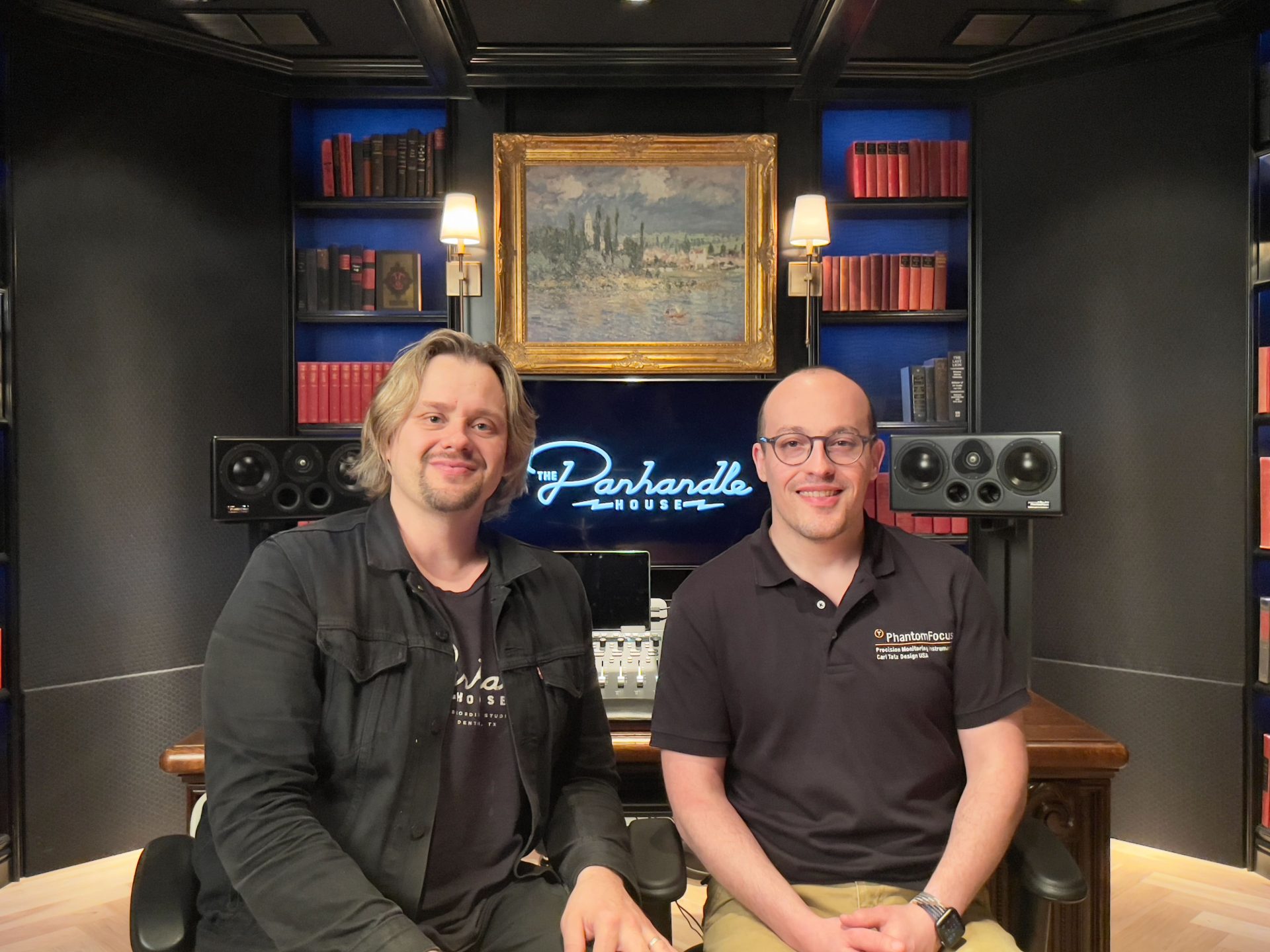 The Panhandle House celebrates the grand opening of its new Studio B mix room with two PhantomFocus™ PFM HD-1000 Master Reference Monitor Systems
